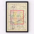 Vintage Map of Osceola County, Michigan 1873