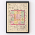 Vintage Map of Isabella County, Michigan 1873