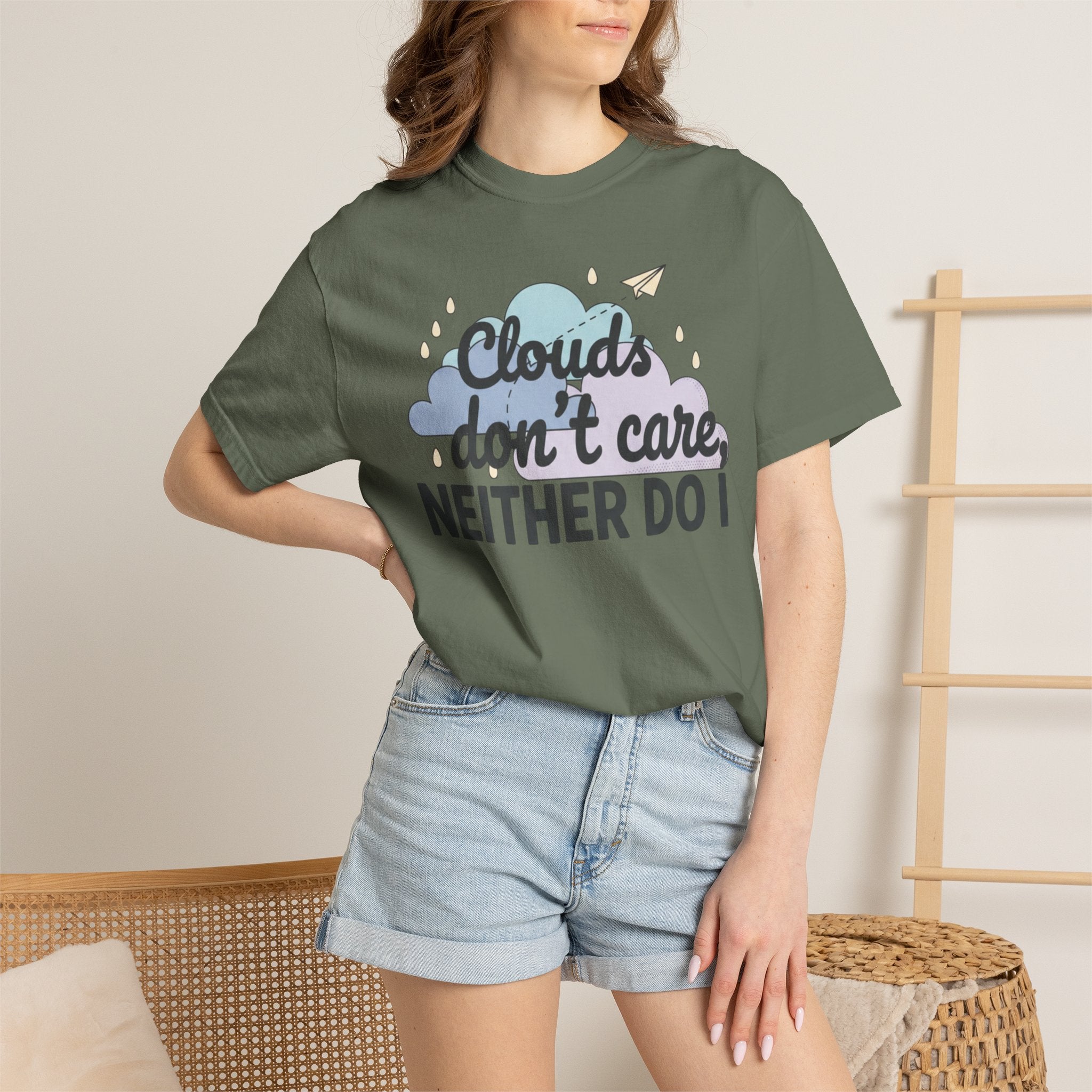 Clouds don't care neither do I T-shirt | Cloud Graphic Tee