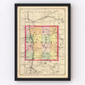 Vintage Map of Mecosta County, Michigan 1873