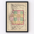Vintage Map of Oceana County, Michigan 1873