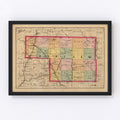 Vintage Map of Montcalm County, Michigan 1873