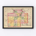 Vintage Map of Saginaw County, Michigan 1873