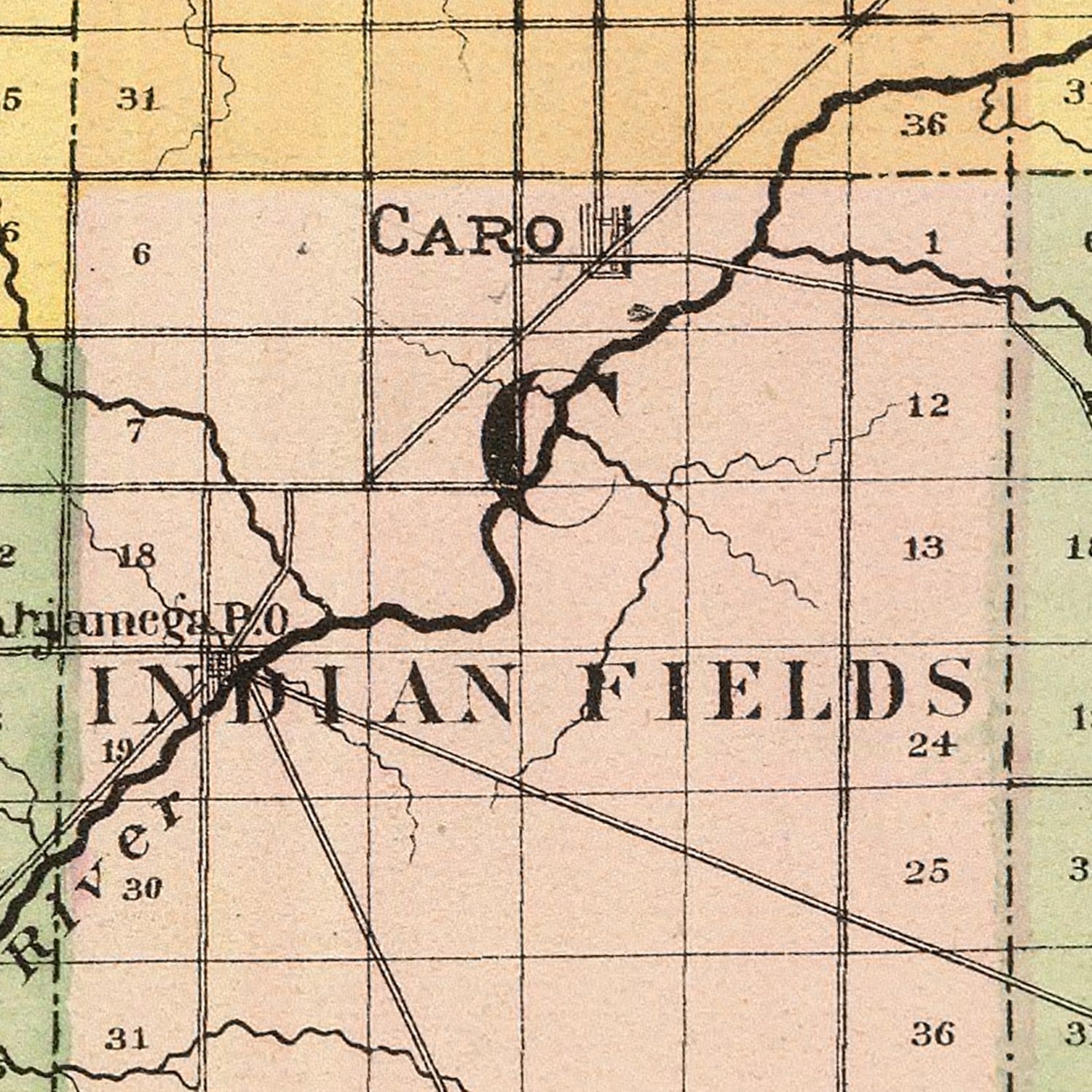 Vintage Map of Tuscola County, Michigan 1873