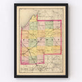 Vintage Map of Tuscola County, Michigan 1873