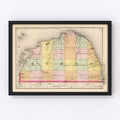 Vintage Map of Huron County, Michigan 1873