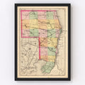 Vintage Map of St. Clair County, Michigan 1873