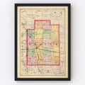 Vintage Map of Lapeer County, Michigan 1873