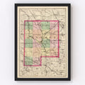 Vintage Map of Genesee County, Michigan 1873