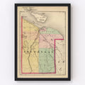 Vintage Map of Cheboygan County, Michigan 1873
