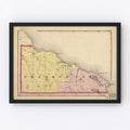 Vintage Map of Presque Isle County, Michigan 1873