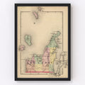 Vintage Map of Lee Lanau County, Michigan 1873