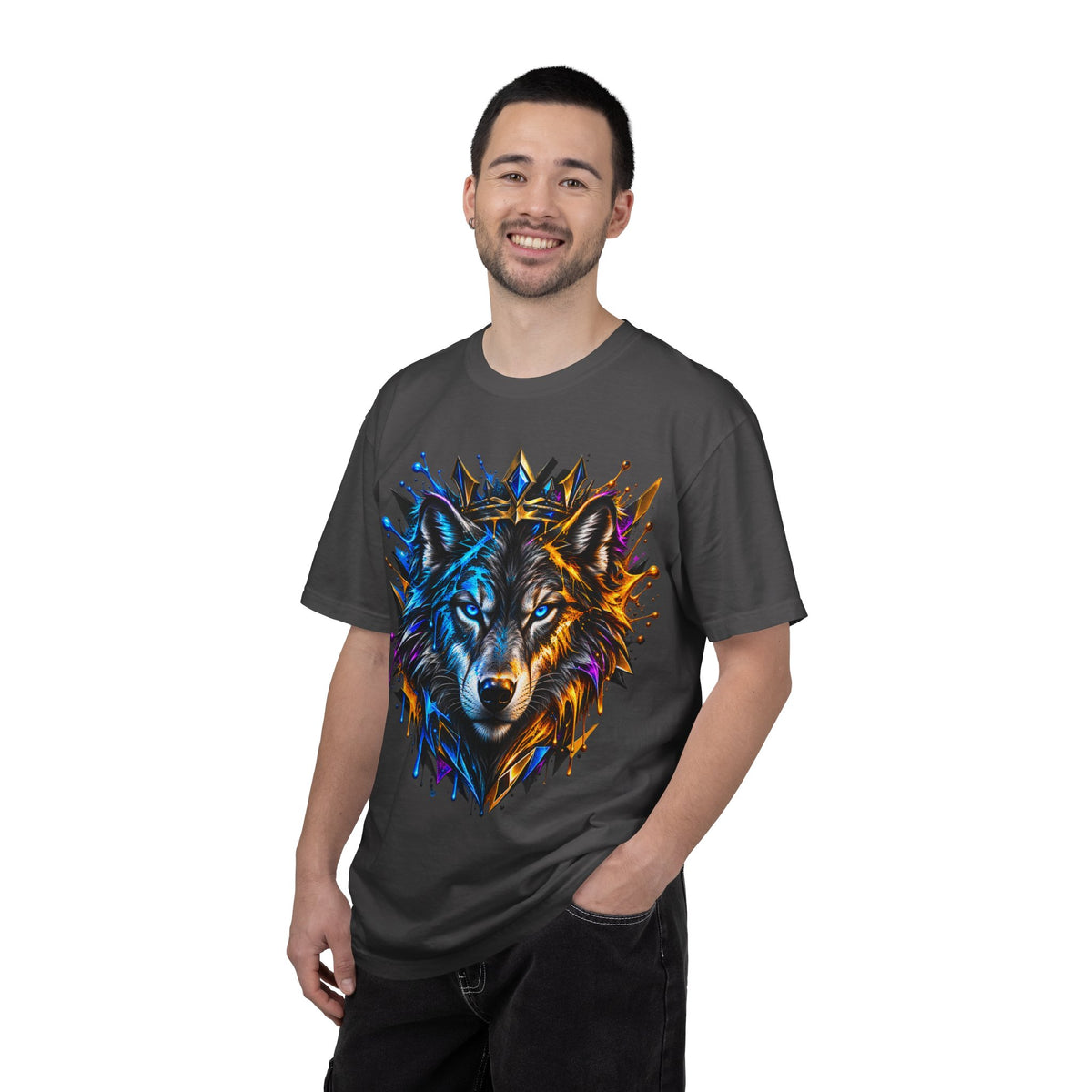Wolf Head Graphic T-Shirt — Colorful Splash Art Tee