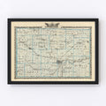 Vintage Map of Stephenson County, Illinois 1876