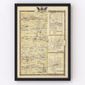 Vintage Map of Dekalb County, Illinois 1876