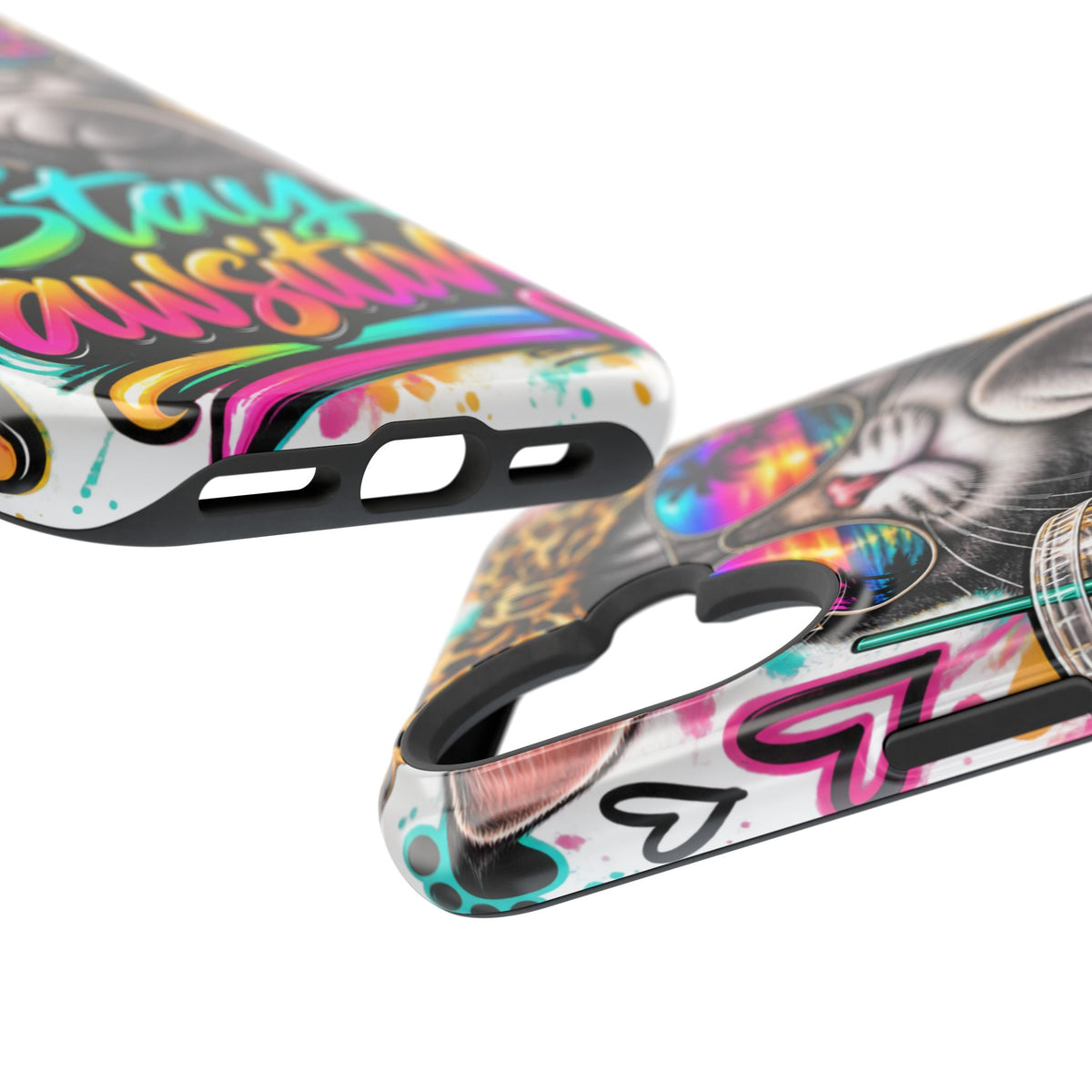 Phone Case — "Stay Pawsitive" Cat Impact-Resistant Case
