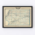 Vintage Map of Whiteside County, Illinois 1876