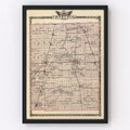 Vintage Map of Iroquois County, Illinois 1876