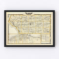 Vintage Map of Mercer County, Illinois 1876