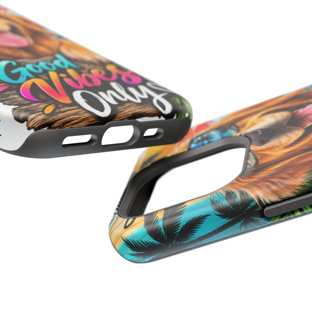 Phone Case — 'Good Vibes Only' Tropical Dog Impact-Resistant Case