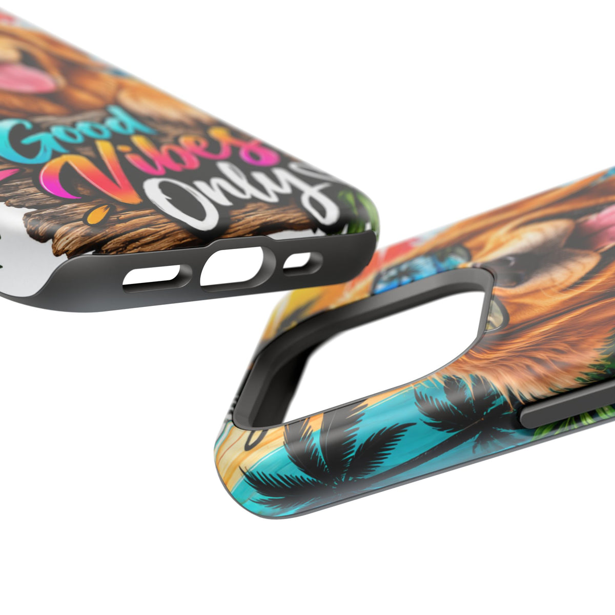 Phone Case — 'Good Vibes Only' Tropical Dog Impact-Resistant Case