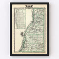 Vintage Map of Henderson County, Illinois 1876