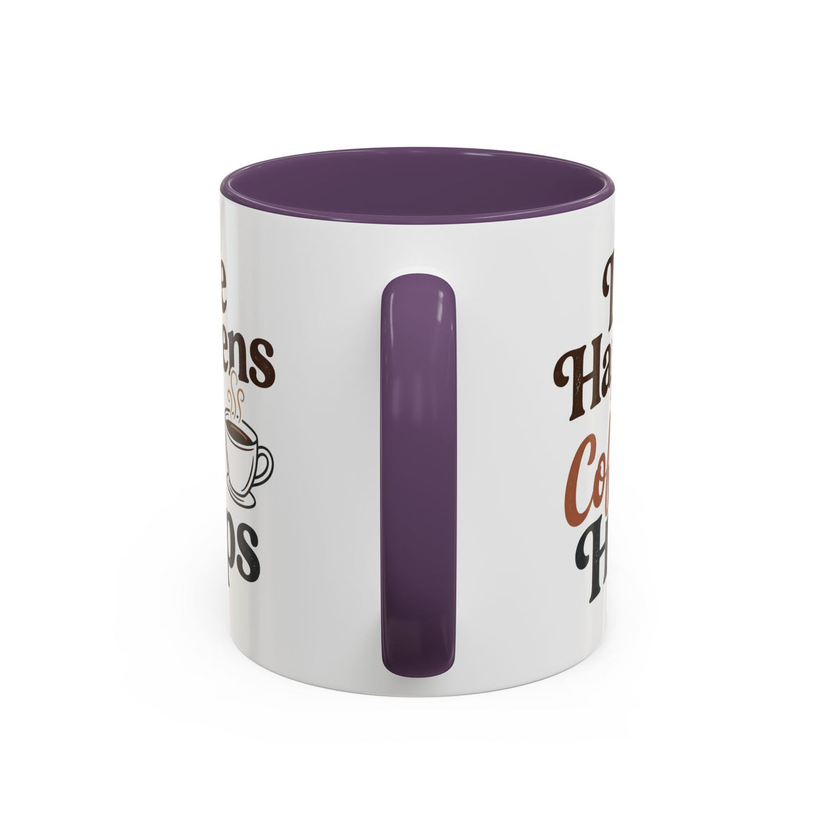 Coffee Mug — "Life Happens, Coffee Helps" Accent Ceramic Mug (11/15oz)