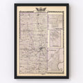 Vintage Map of Vermilion County, Illinois 1876