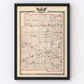 Vintage Map of Edgar County, Illinois 1876