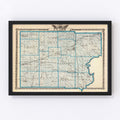 Vintage Map of Clark County, Illinois 1876