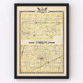 Vintage Map of Douglas County, Illinois 1876