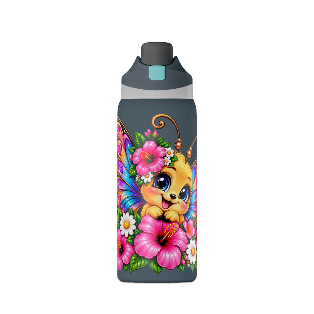 Floral Butterfly Insulated Water Bottle 32oz