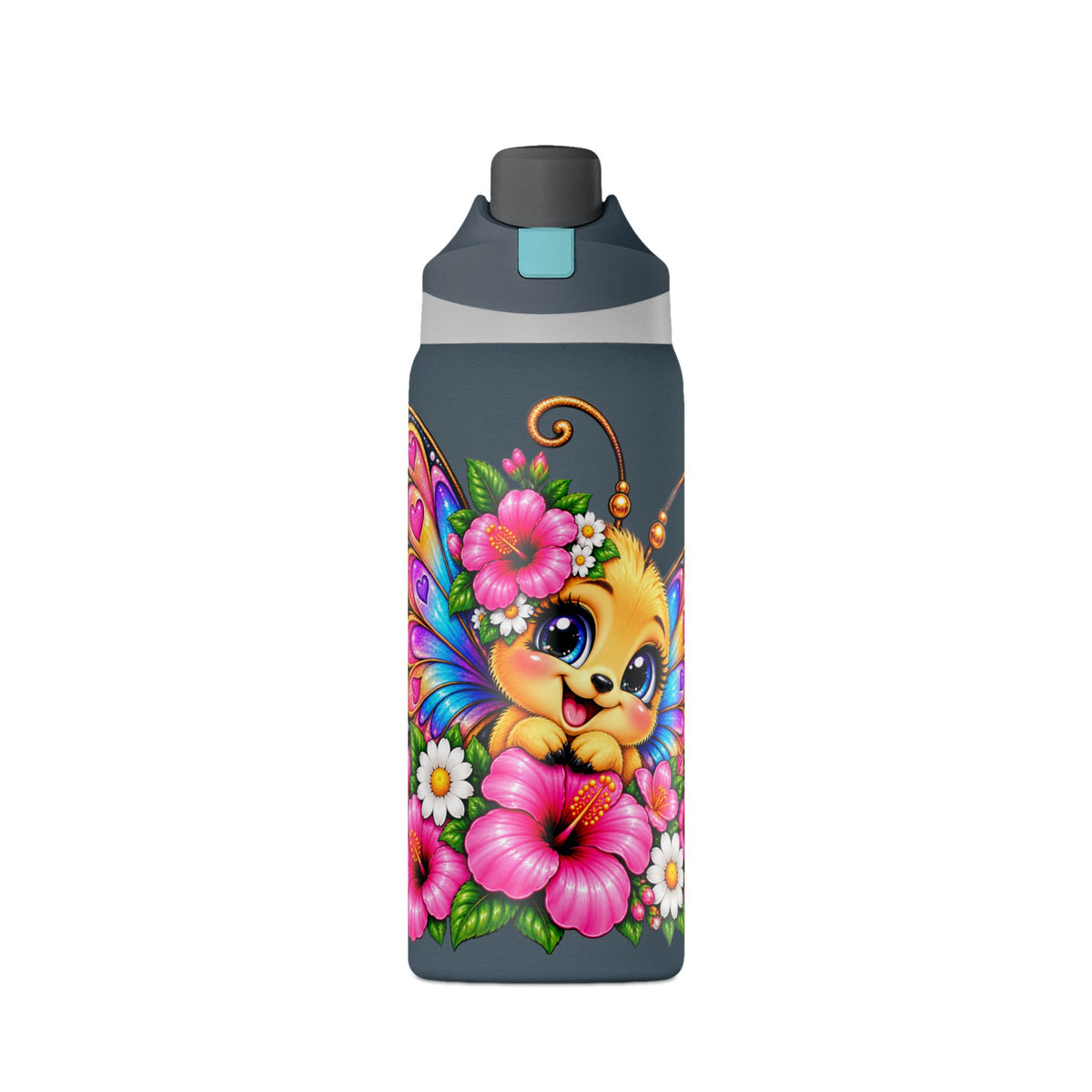 Floral Butterfly Insulated Water Bottle 32oz