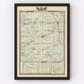 Vintage Map of Mcdonough County, Illinois 1876