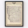 Vintage Map of Adams County, Illinois 1876