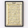 Vintage Map of Macoupin County, Illinois 1876