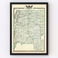 Vintage Map of Greene County, Illinois 1876