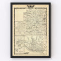 Vintage Map of Bond County, Illinois 1876