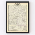 Vintage Map of Jasper County, Illinois 1876