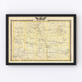 Vintage Map of Wayne County, Illinois 1876