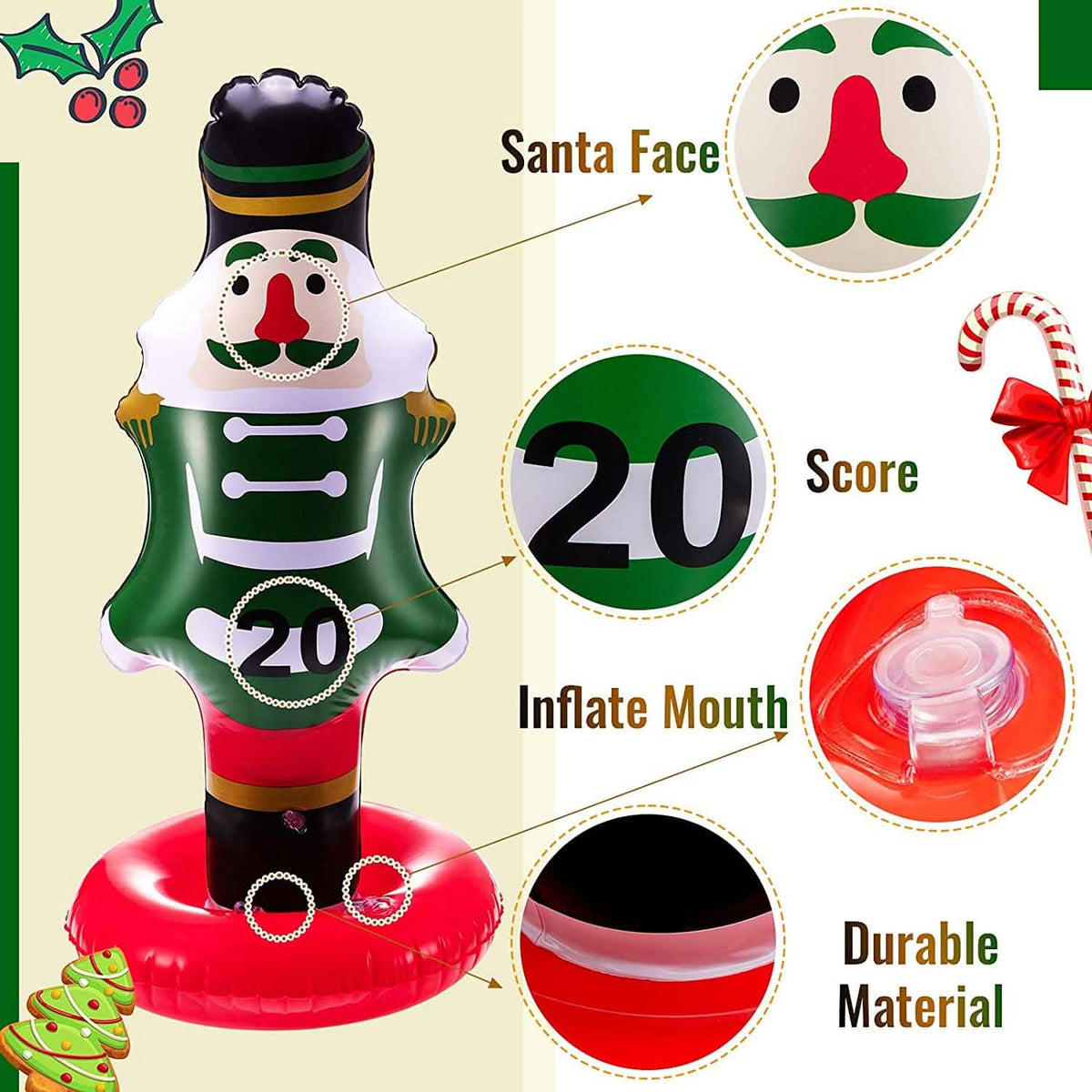5-Pack: Christmas Nutcrackers Ring Toss Christmas Party Games Toys