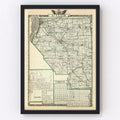 Vintage Map of St. Clair County, Illinois 1876