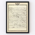 Vintage Map of Jefferson County, Illinois 1876