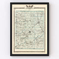 Vintage Map of Saline County, Illinois 1876