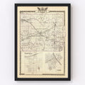 Vintage Map of Perry County, Illinois 1876