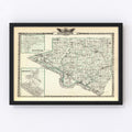 Vintage Map of Randolph County, Illinois 1876
