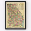 Vintage Map of Georgia 1909