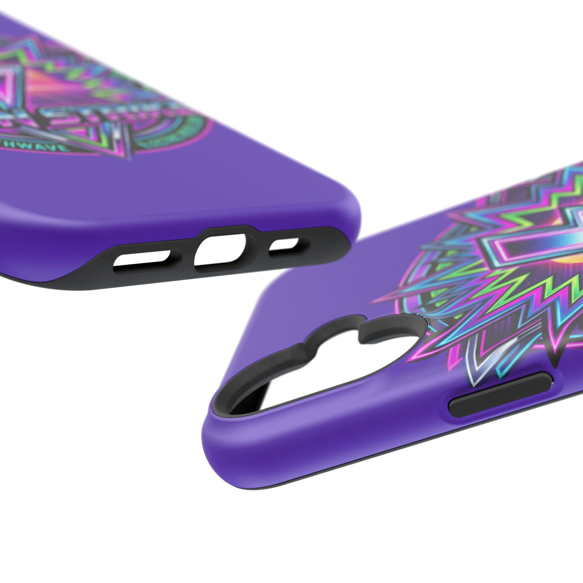 Neon Strike Phone Case — Retro 80s Lightning Magnetic Impact-Resistant Cover