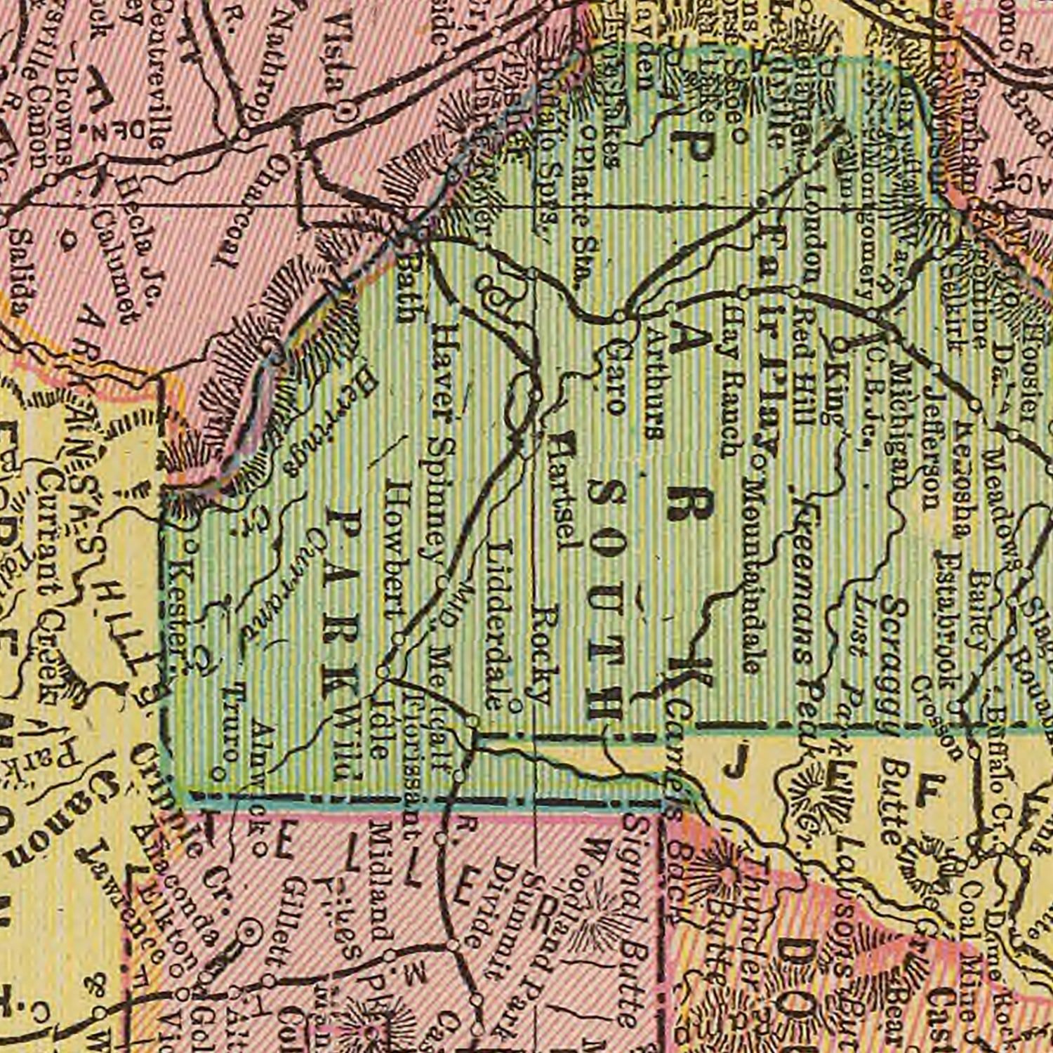 Vintage Map of Colorado 1909