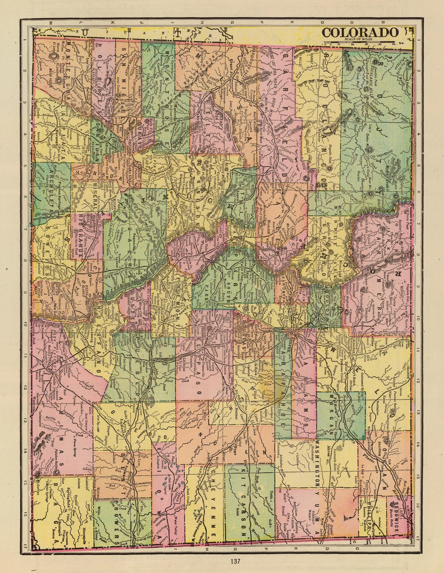 Vintage Map of Colorado 1909